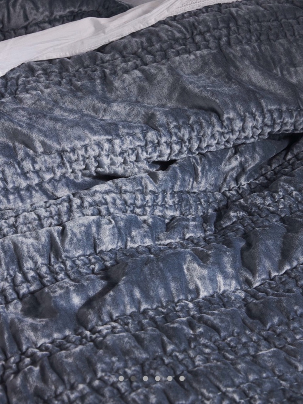 new Anthropologie lustered velvet Alastair euro sham pillow cover slate blue - Picture 12 of 16